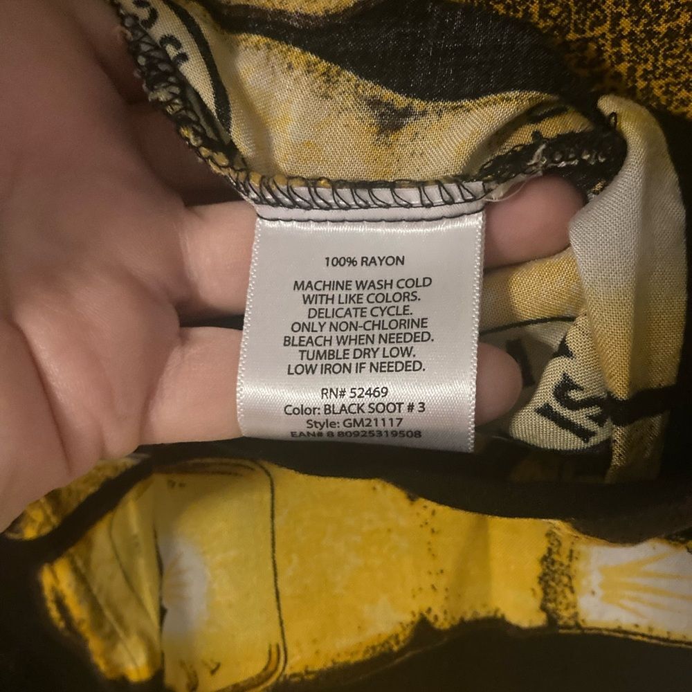 GEORGE Tropical Beer Bottle Hawaiian Button Down Shirt Black L 42-44 - Picture 10 of 10